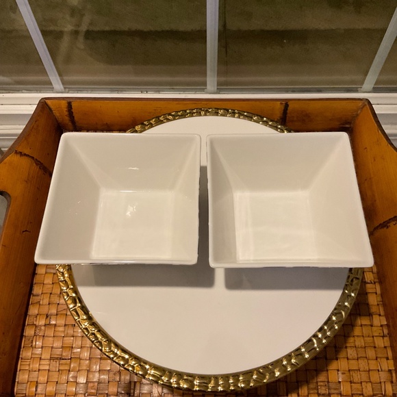 Martha Stewart Macy’s Lisbon Black & White Square Bowls - 2 Total - Picture 2 of 11